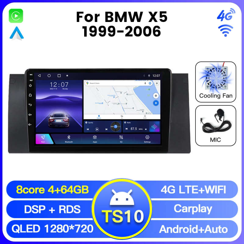 Car Radio Multimedia Video Player GPS Intelligent Navigation System for BMW X5 E53 E39 1999-2006 ...