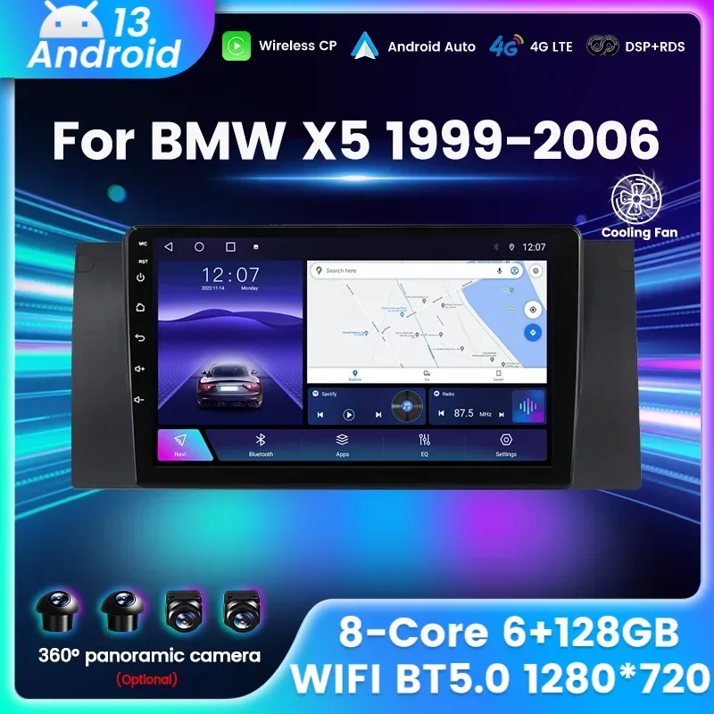 Car Radio Multimedia Video Player GPS Intelligent Navigation System for BMW X5 E53 E39 1999-2006 ...