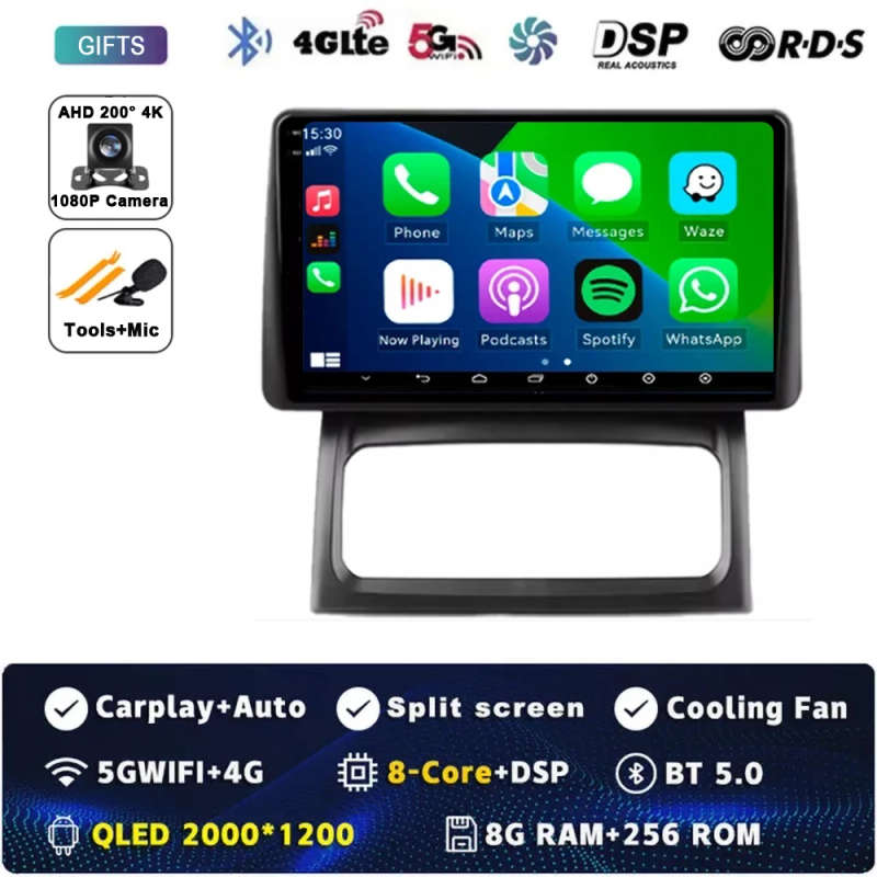 Car Radio Wireless Carplay For Renault Clio 2 BB CB 2001 - 2012 Navigation GPS Android Auto QLED ...