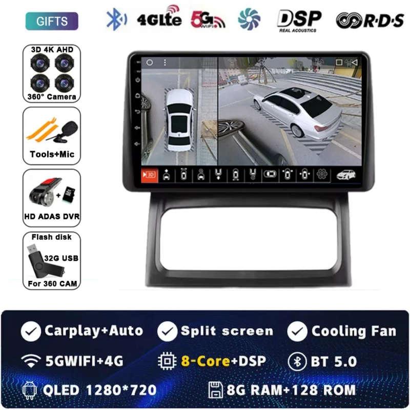 Car Radio Wireless Carplay For Renault Clio 2 BB CB 2001 - 2012 Navigation GPS Android Auto QLED ...