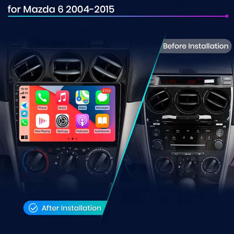 For Mazda 6 2002 2003 2004 2005 2006 2007 2008 Android 14 Multimedia Car Player Navigation GPS Ra...