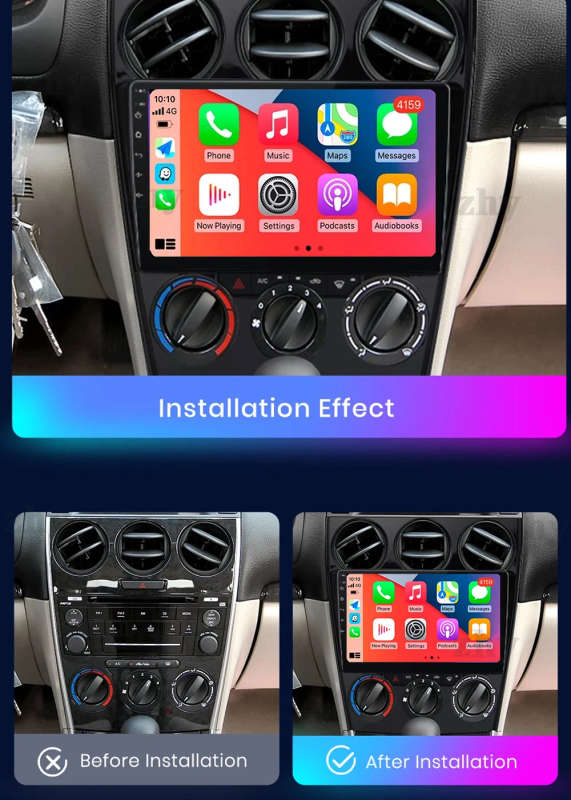 For Mazda 6 2002 2003 2004 2005 2006 2007 2008 Android 14 Multimedia Car Player Navigation GPS Ra...