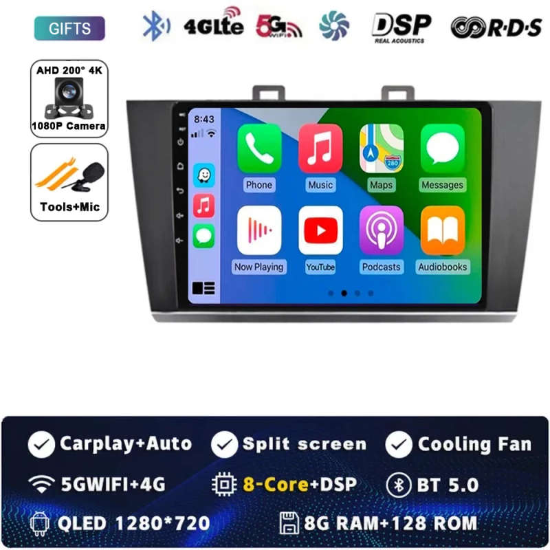 For Subaru Outback Legacy 2014-2016 2017 2018 Android 14 Car Radio Navigation Multimedia Player S...