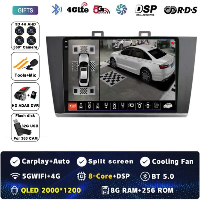 For Subaru Outback Legacy 2014-2016 2017 2018 Android 14 Car Radio Navigation Multimedia Player S...