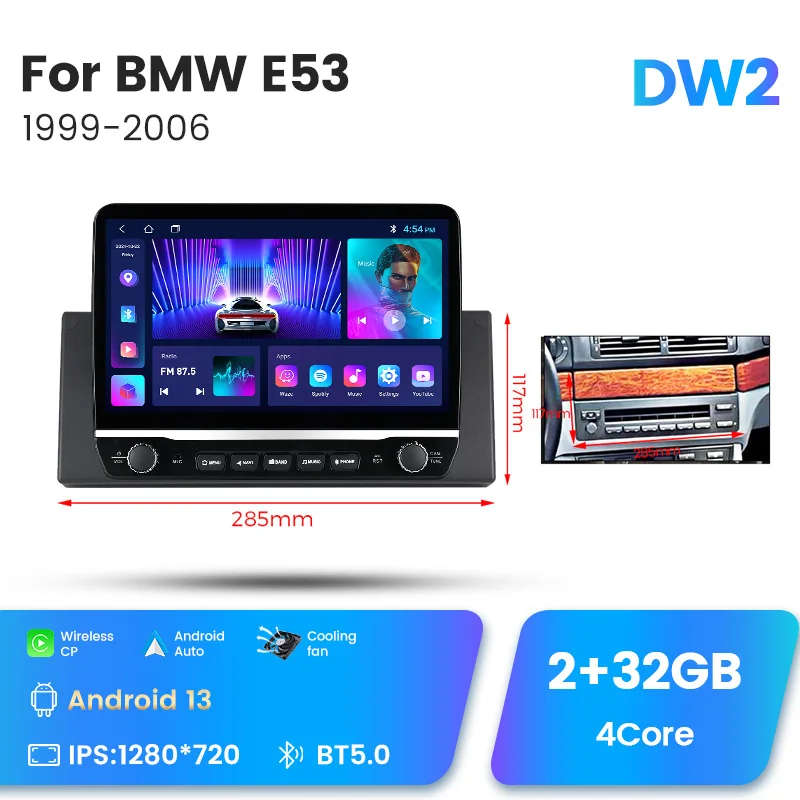 Large Screen Android 13 Car Radio for BMW E53 1999 - 2006 Multimedia Player Stereo Navigation GPS...