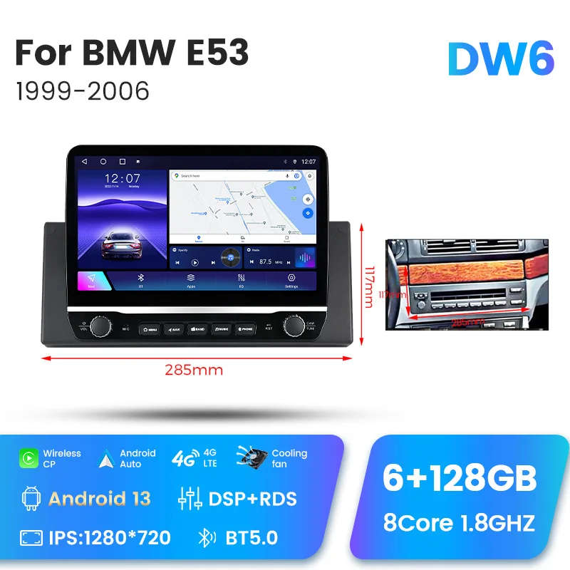 Large Screen Android 13 Car Radio for BMW E53 1999 - 2006 Multimedia Player Stereo Navigation GPS...