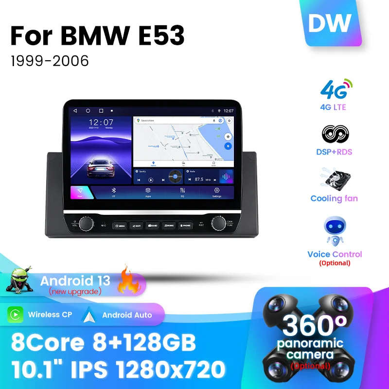 Large Screen Android 13 Car Radio for BMW E53 1999 - 2006 Multimedia Player Stereo Navigation GPS...