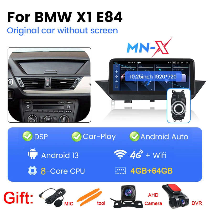 Wireless Carplay Android 13 Touch Screen Auto for BMW X1 E84 2009-2015 2 Din 4G WiFi Carplay Mult...