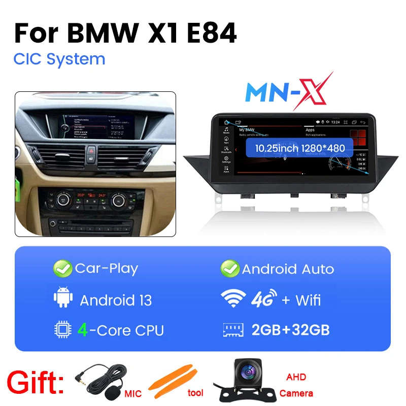 Wireless Carplay Android 13 Touch Screen Auto for BMW X1 E84 2009-2015 2 Din 4G WiFi Carplay Mult...