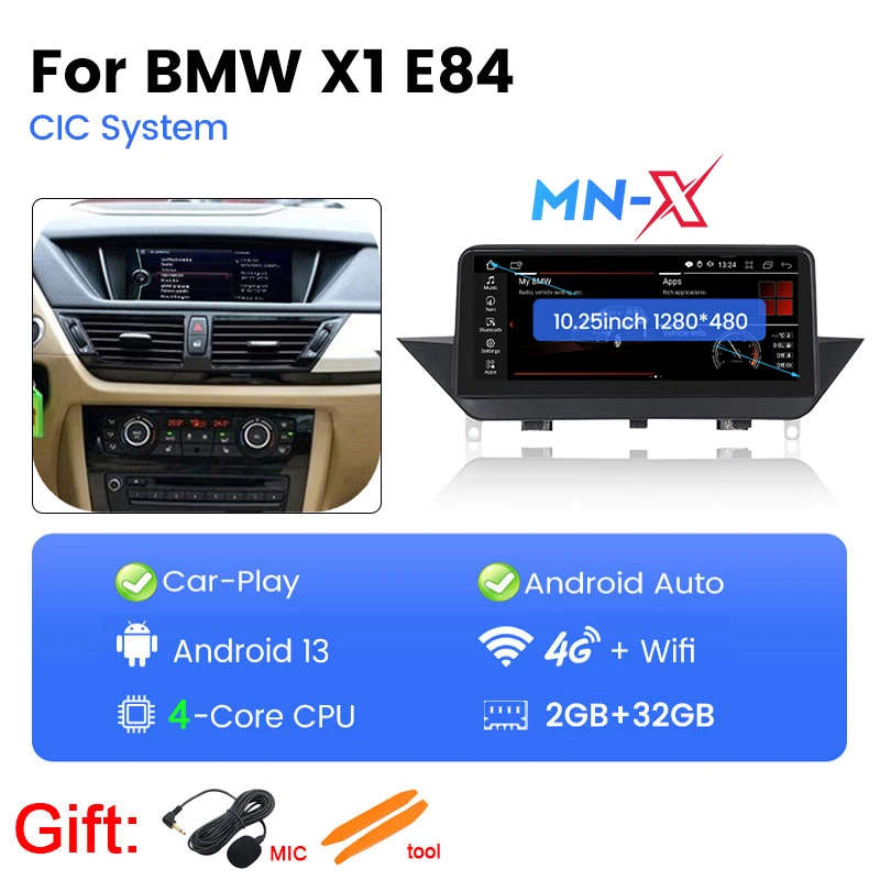 Wireless Carplay Android 13 Touch Screen Auto for BMW X1 E84 2009-2015 2 Din 4G WiFi Carplay Mult...