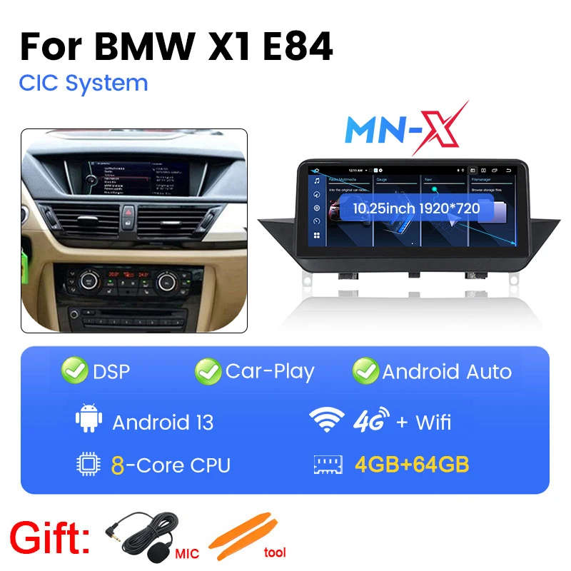 Wireless Carplay Android 13 Touch Screen Auto for BMW X1 E84 2009-2015 2 Din 4G WiFi Carplay Mult...