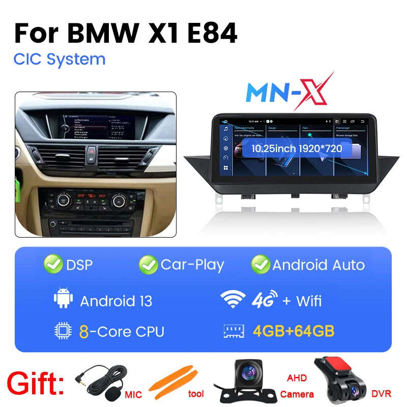 Wireless Carplay Android 13 Touch Screen Auto for BMW X1 E84 2009-2015 2 Din 4G WiFi Carplay Mult...