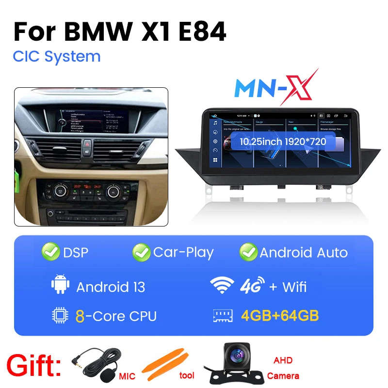 Wireless Carplay Android 13 Touch Screen Auto for BMW X1 E84 2009-2015 2 Din 4G WiFi Carplay Mult...