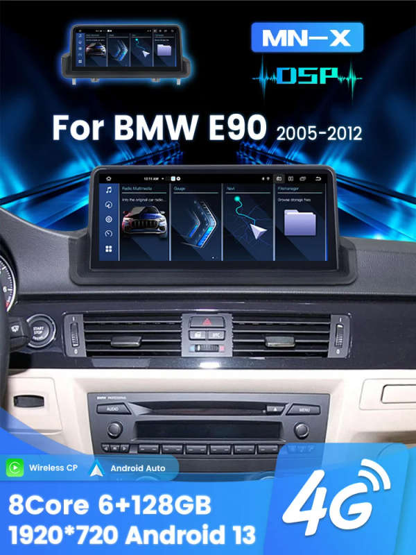Wireless Carplay Car Radio for BMW 3 Series E90 E91 E92 E93 2005 - 2012 GPS Navigation Multimedia...