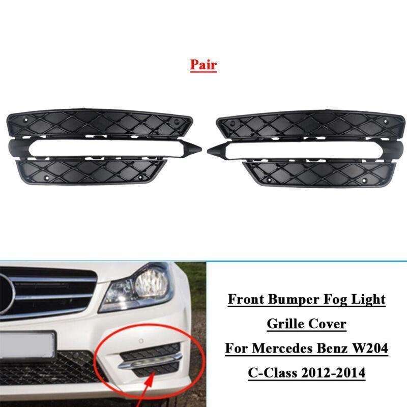 2x Front Bumper Fog Light Grille Cover For Mercedes Benz W204 C-Class 12-14 LR