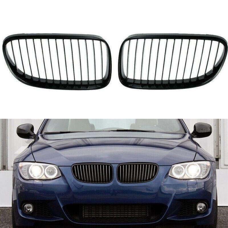 2X/Set Front Grille Shiny Black Fit for BMW E92 E93 10-15 Facelift Mesh Grill