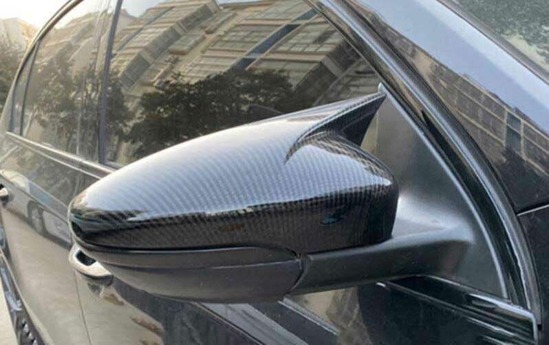 For Volkswagen Jetta 2012-2018 Carbon Fiber OX Horn Rear View Mirror Cover 2pcs