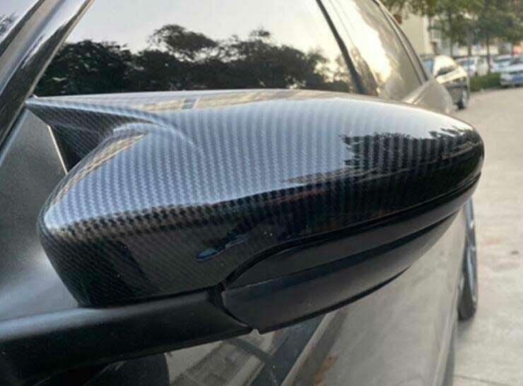 For Volkswagen Jetta 2012-2018 Carbon Fiber OX Horn Rear View Mirror Cover 2pcs
