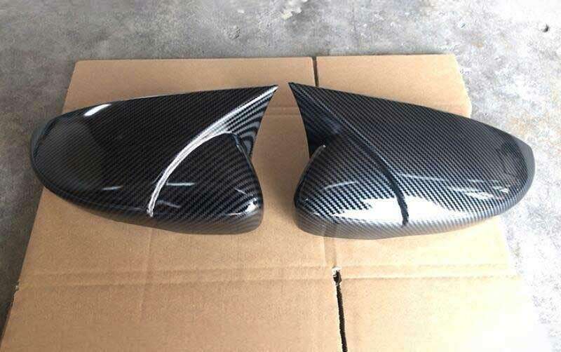 For Volkswagen Jetta 2012-2018 Carbon Fiber OX Horn Rear View Mirror Cover 2pcs