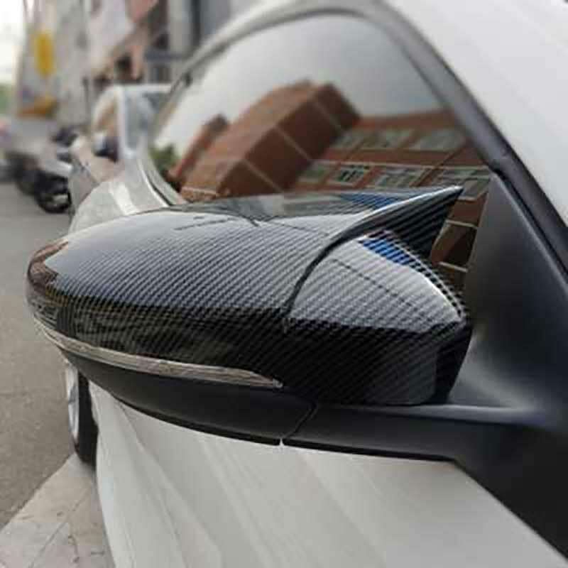 For Volkswagen Jetta 2012-2018 Carbon Fiber OX Horn Rear View Mirror Cover 2pcs