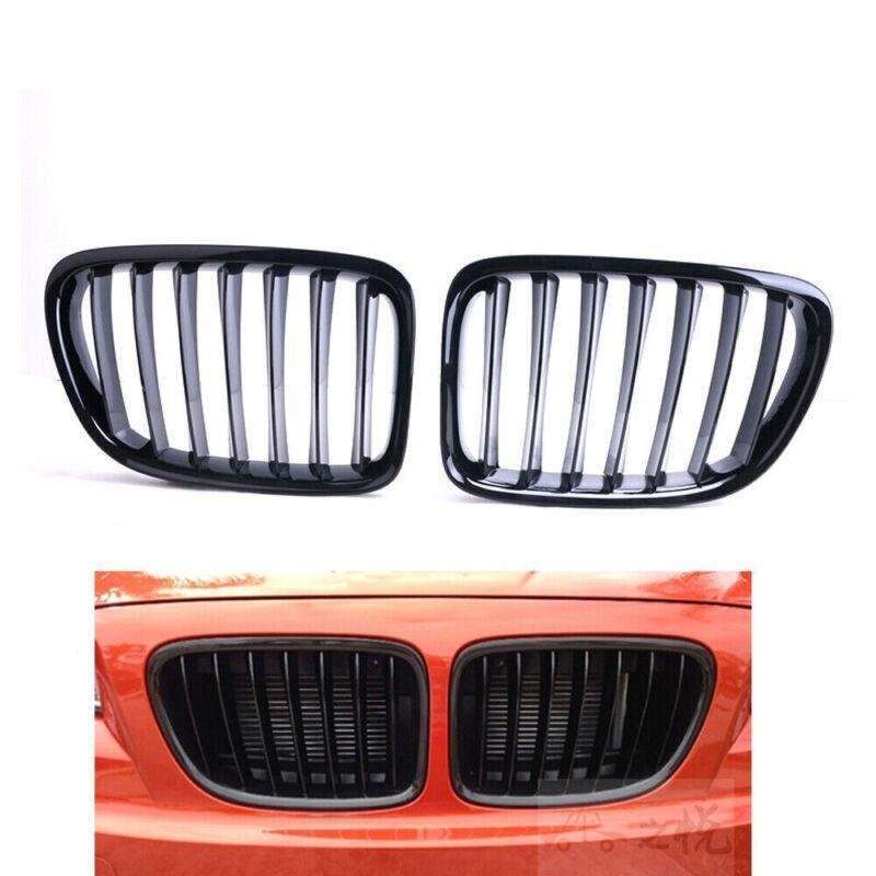 Front Gloss Black For BMW E84 X1 M Kidney Sport Hood Grill SUV 2012-15 LH&amp;RH Set
