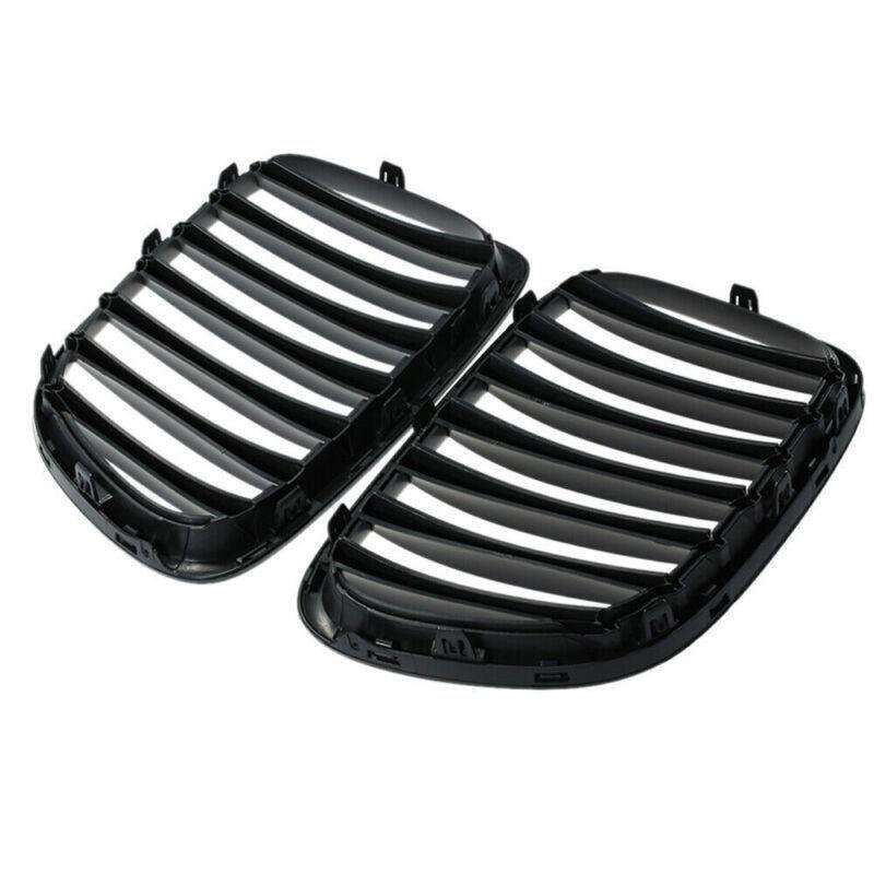 Front Gloss Black For BMW E84 X1 M Kidney Sport Hood Grill SUV 2012-15 LH&amp;RH Set