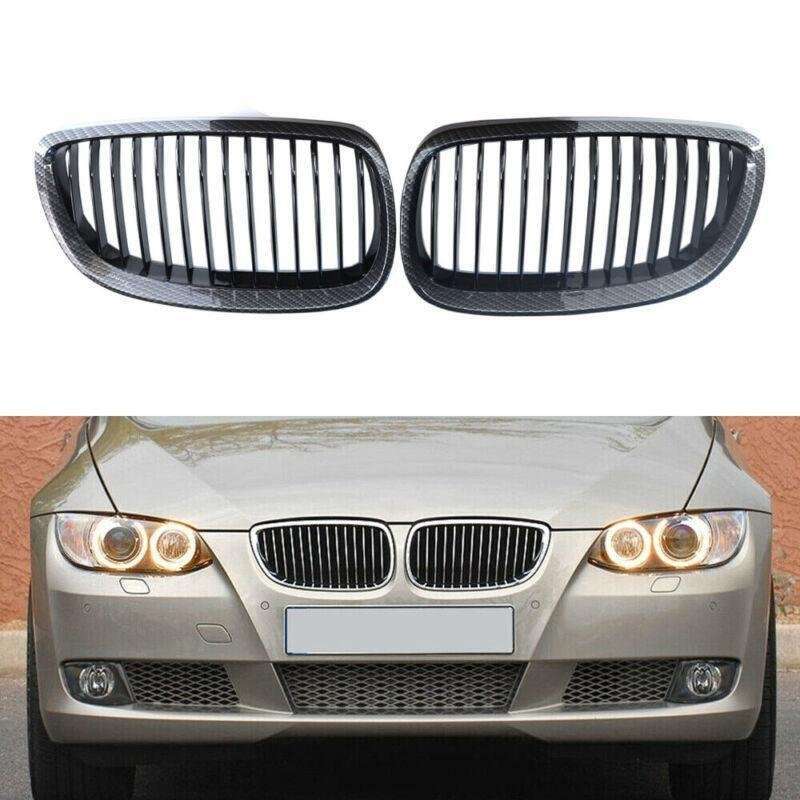 2X/Set Carbon Fiber Printed Grill for BMW E92 E93 3 Series 2DR Coupe 06-09 Mesh