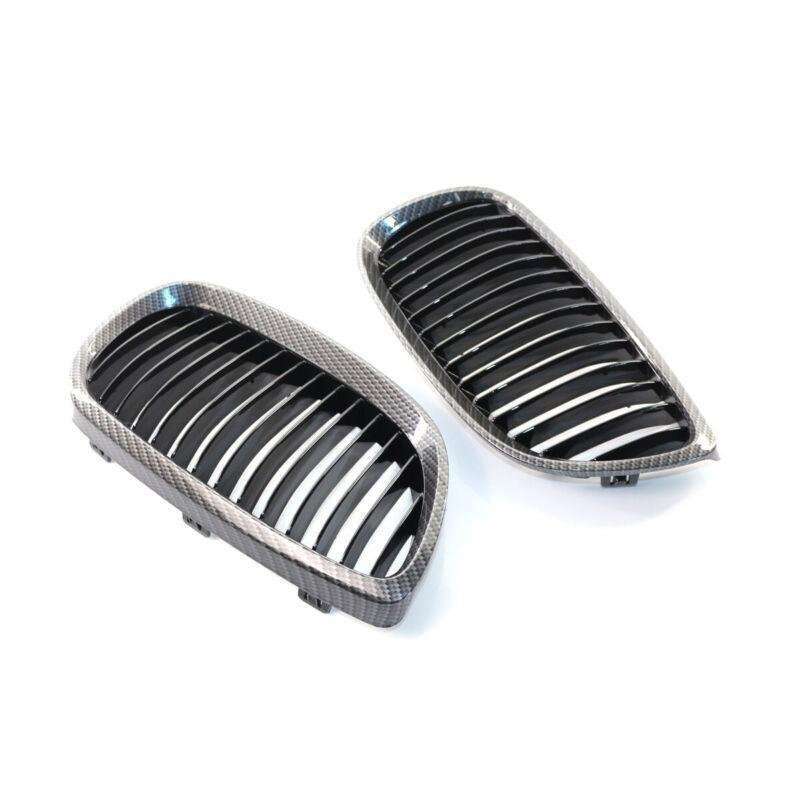 2X/Set Carbon Fiber Printed Grill for BMW E92 E93 3 Series 2DR Coupe 06-09 Mesh