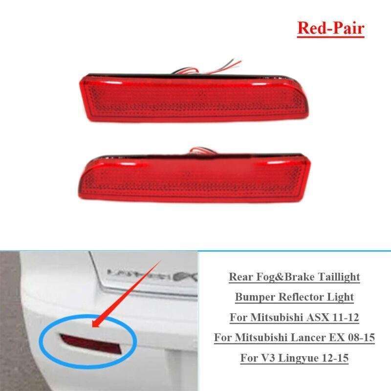 Rear Taillight Bumper Reflector Light For Mitsubishi Lancer EX 08-15 ASX Pair