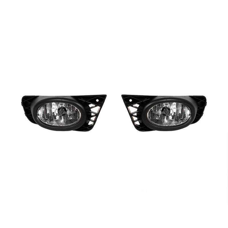 Front Bumper Fog Lights Lamp Black Cover For Honda Civic 4DOOR 2009-2011 Pair