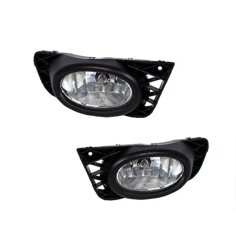 Front Bumper Fog Lights Lamp Black Cover For Honda Civic 4DOOR 2009-2011 Pair