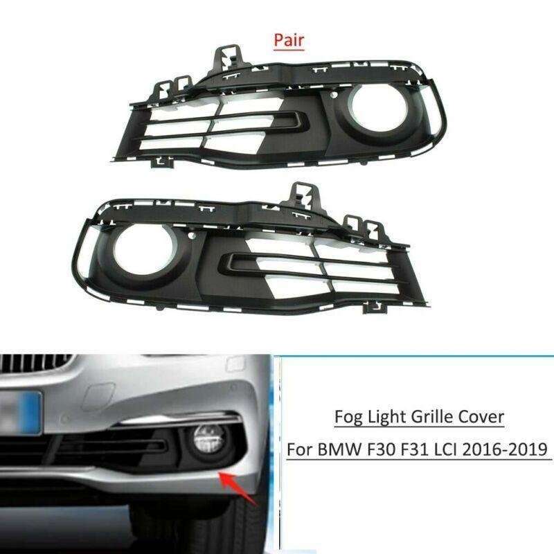 Pair Front Bumper Fog Light Grille Cover For BMW F30 F31 LCI 2016-2019
