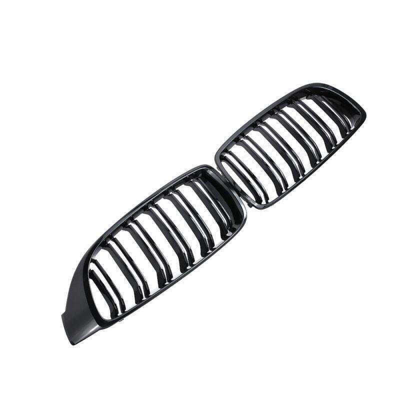 2X/Set Grille Shiny Black Dual Slat Grill for BMW 4 Series F32 F33 F36 F82 Coupe