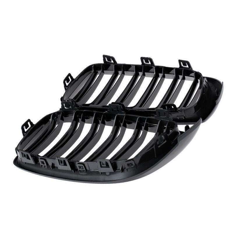 2X/Set Grille Shiny Black Dual Slat Grill for BMW 4 Series F32 F33 F36 F82 Coupe