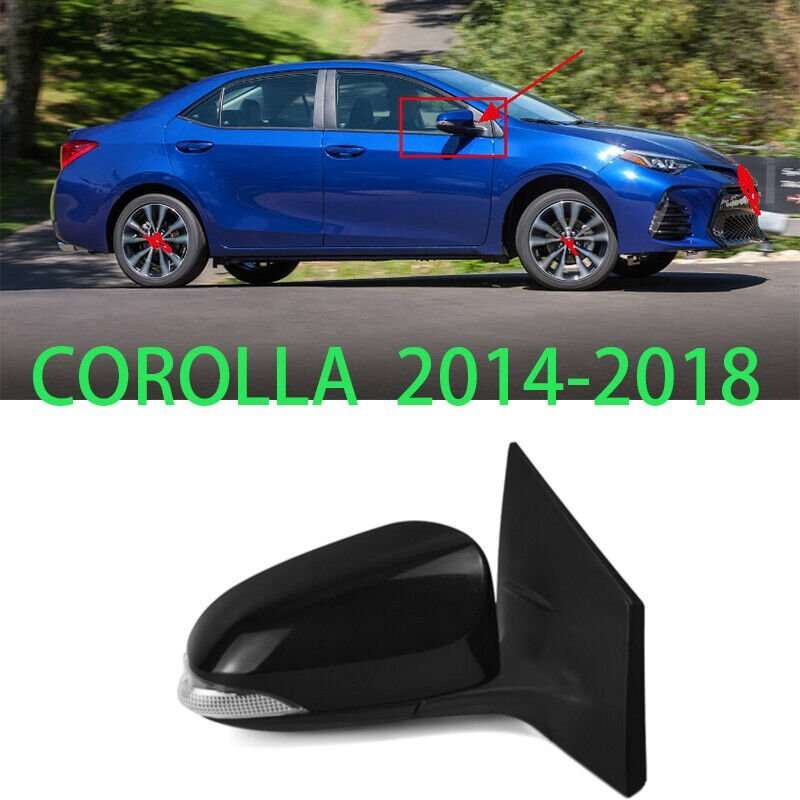Right Black For Toyota COROLLA 2014-2018 Side Door Mirror Assembly 7 wires 1pcs