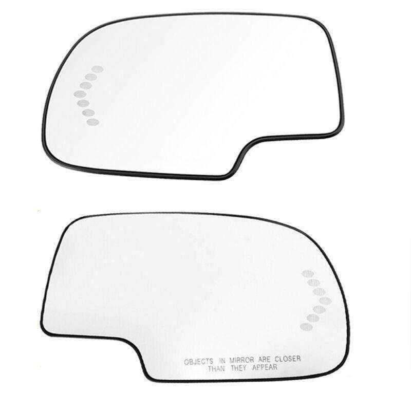 Exterior View Mirror Glass For GMC Cadillac 2003 2004 2005 2006 2007 Pair