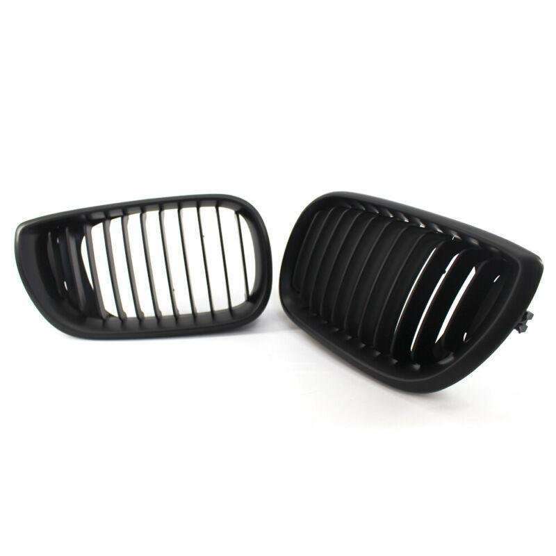2Pcs Front Grille Matte Kidney Style Black Fit For BMW E46 2002-2005 3 Series 4D