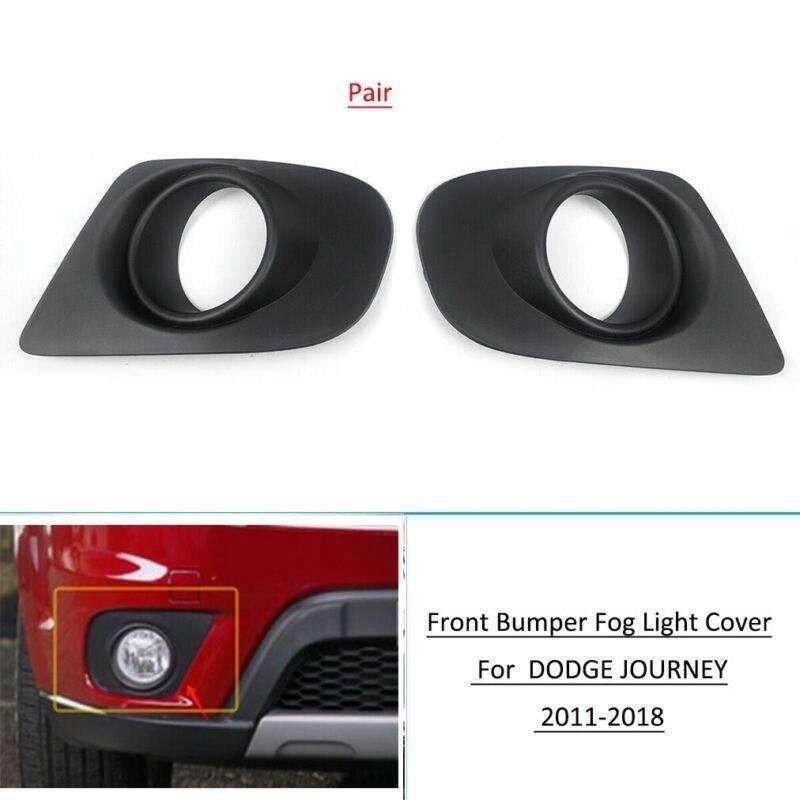 Pair LH &amp; RH Front Bumper Fog Light Lamp Bezel Cover For 2011-2018 DODGE JOURNEY