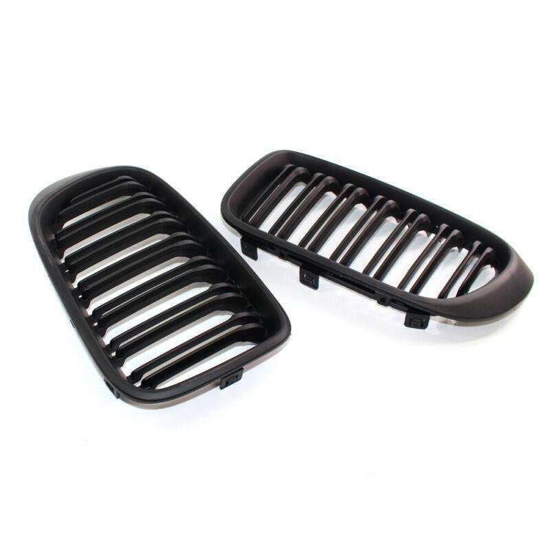 Matte BLACK Front Grille Fit FOR BMW F25LCI X3 F26 X4 X4M 15-17 Twin Slat