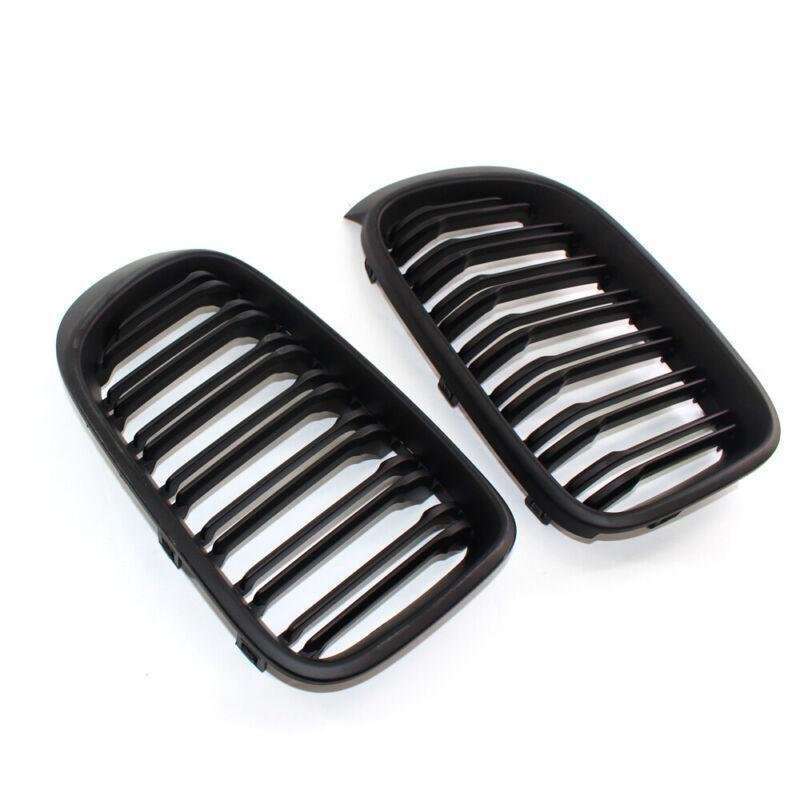 Matte BLACK Front Grille Fit FOR BMW F25LCI X3 F26 X4 X4M 15-17 Twin Slat