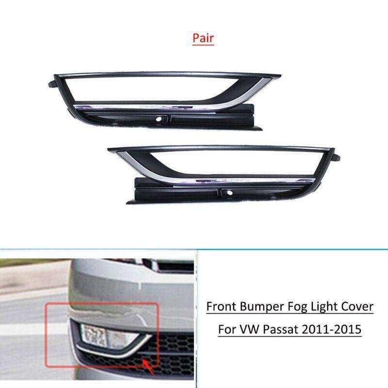 Front Bumper Fog Light Lamp Lamp Grille Cover For VW Passat 2011-2015 Pair