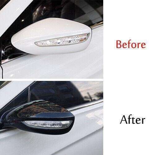 Rear View Side Mirror Cover Trim Carbon Fiber 2PCS For Hyundai Sonata 2011-2014