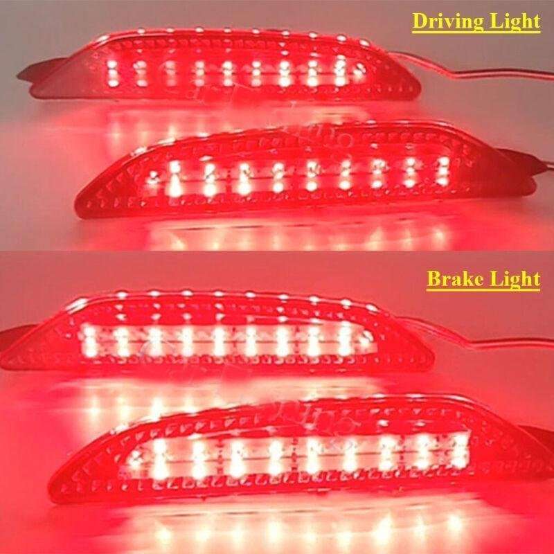 Rear Fog&amp;Brake Taillight Bumper Reflector Lights For Kia K2 2011-2014 Pair