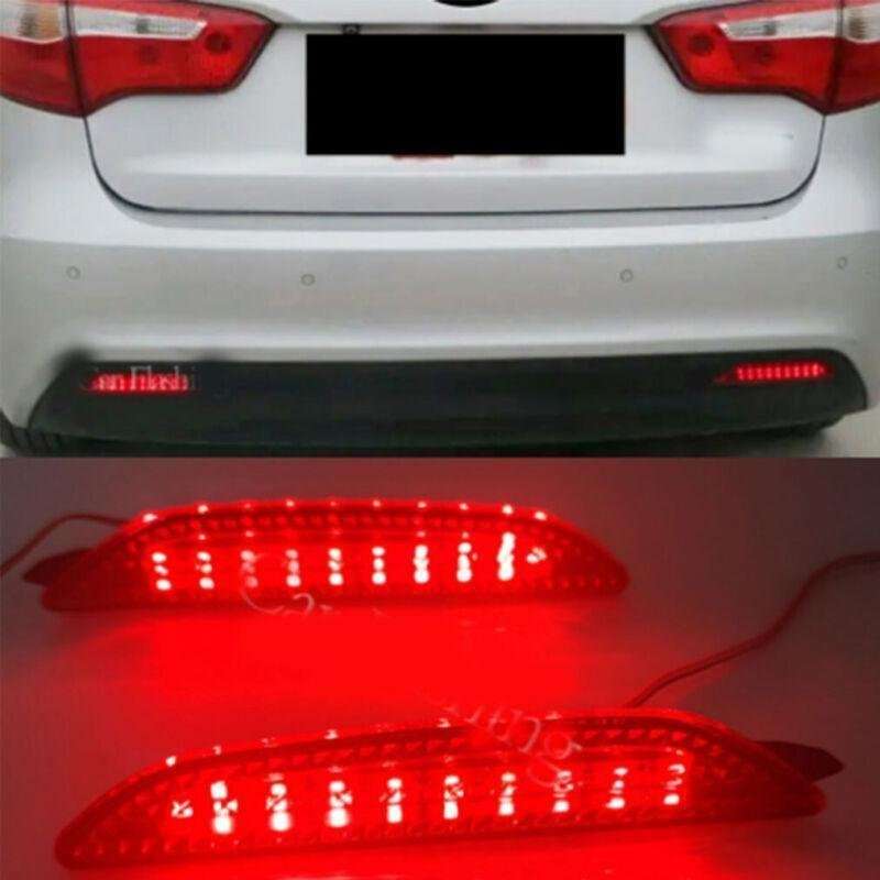 Rear Fog&amp;Brake Taillight Bumper Reflector Lights For Kia K2 2011-2014 Pair