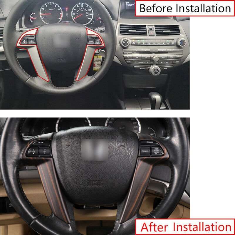 Peach Wood Grain Steering Wheel Strip Trim For Honda Accord Crosstour 2008-2012