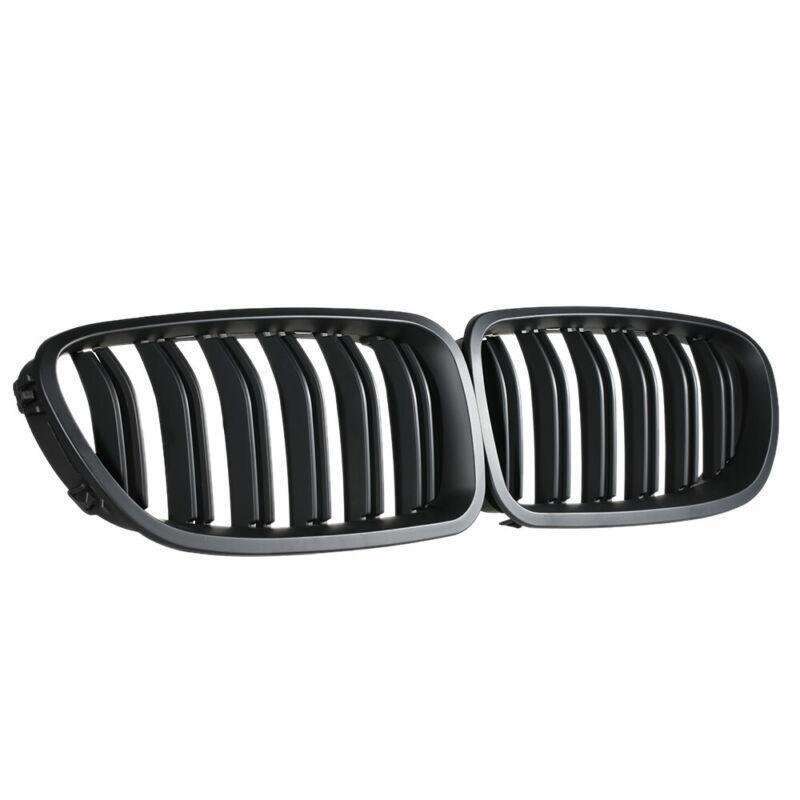 2X/Set Grill Matte Black Grille Dual Slat for BMW F10 F11 F18 5 Series M5 10-17