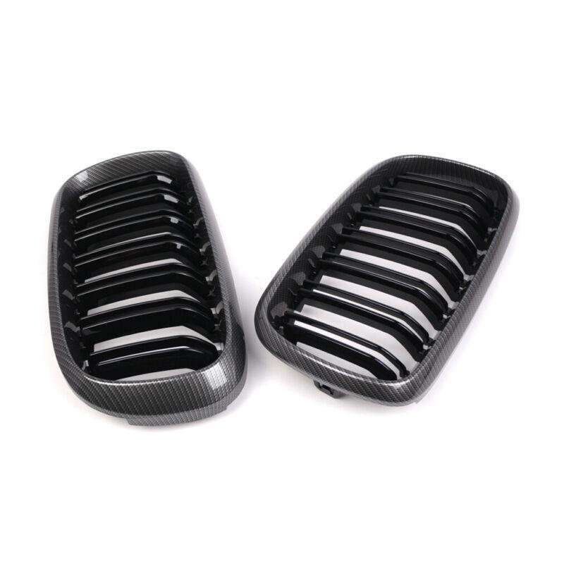 2pcs Carbon Fiber Front Kidney Grilles For BMW X5 F15 X5M F85 X6 F16 X6M F86