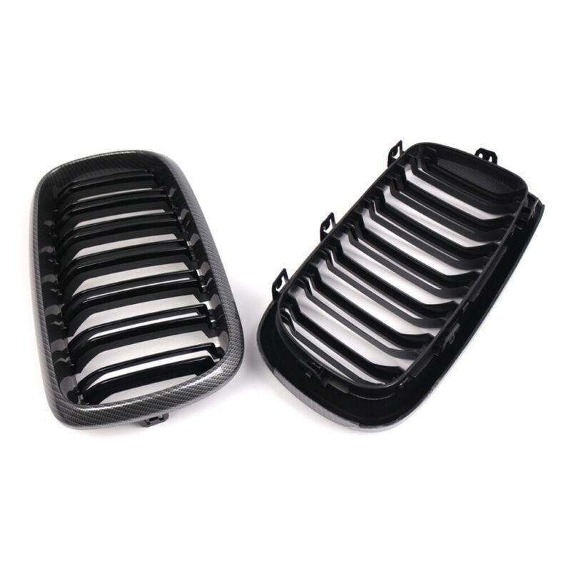 2pcs Carbon Fiber Front Kidney Grilles For BMW X5 F15 X5M F85 X6 F16 X6M F86