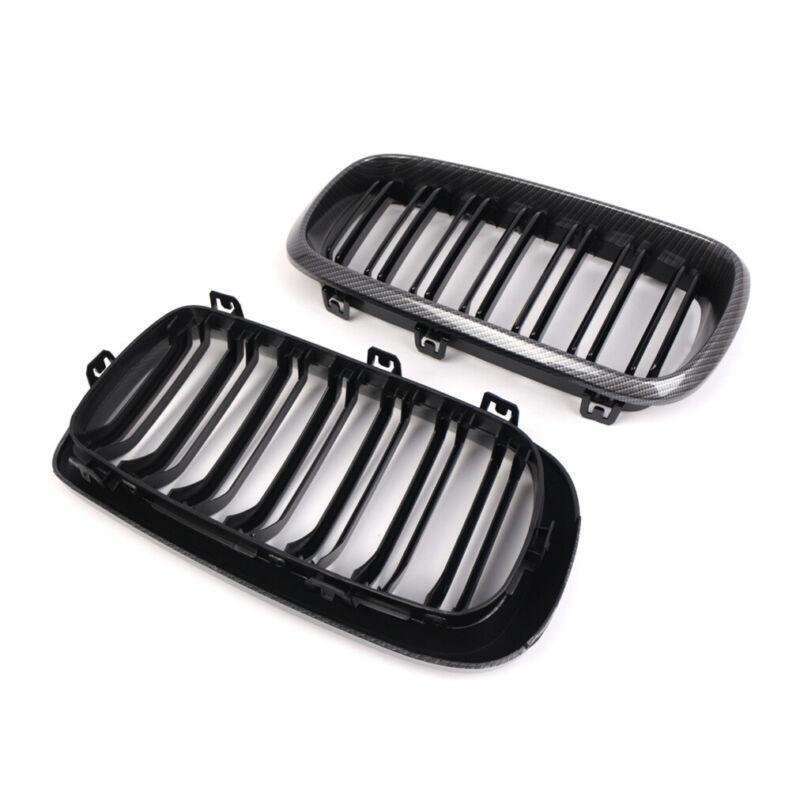 2pcs Carbon Fiber Front Kidney Grilles For BMW X5 F15 X5M F85 X6 F16 X6M F86