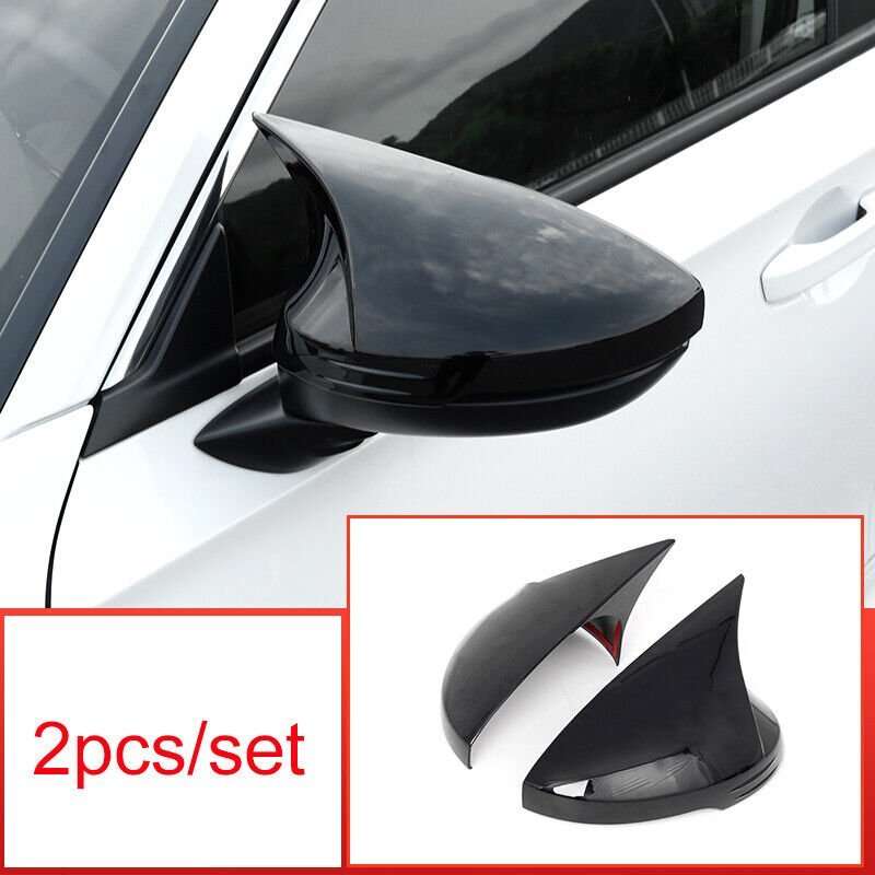 Gloss Black OX Horn Rear View Side Door Mirror Cover For Acura Integra 2023-2024